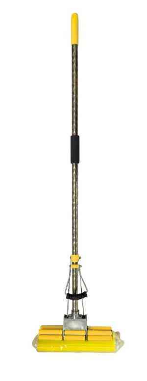 Швабра PVA-насадка 27см м'яка, з нержавіючою ручкою 120см, 2 віджими, жовта Eco Fabric